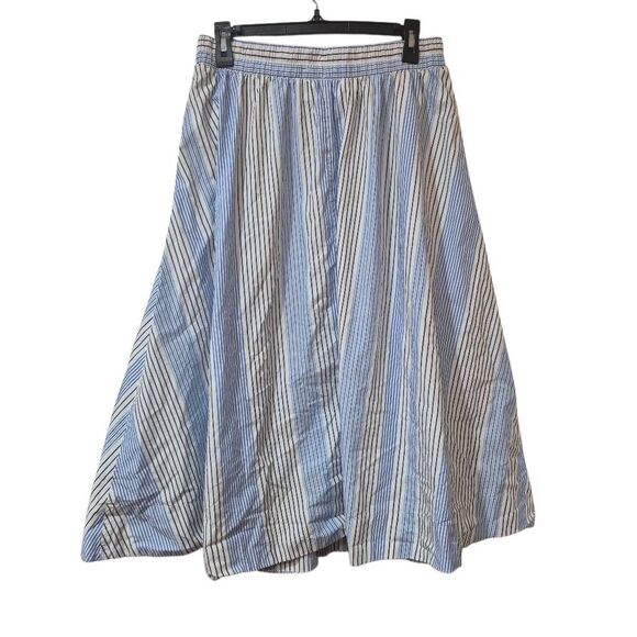 Free Assembly Women's Baby Blue, White & Black Cotton A-Line Drawstring Skirt w - Picture 5 of 11